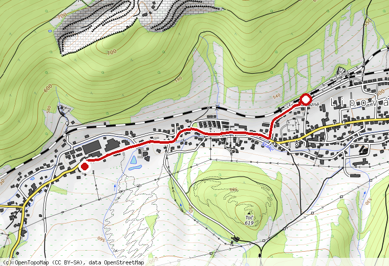 Náhled trasy na turistické mapě