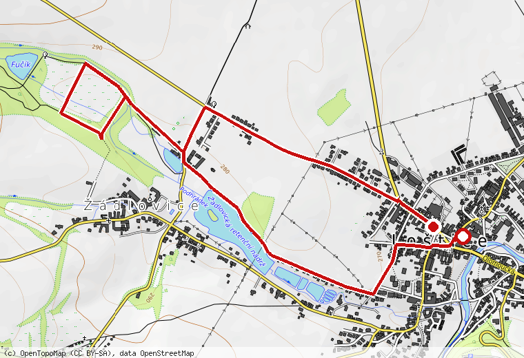 Náhled trasy na turistické mapě