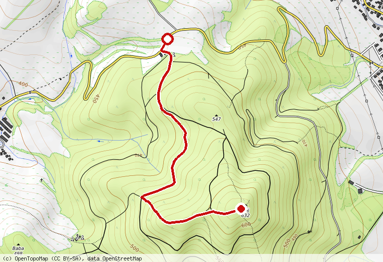 Náhled trasy na turistické mapě