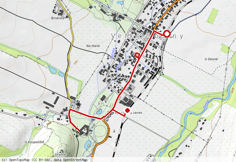 Náhled trasy na turistické mapě
